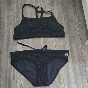 S Blue Geometric Bikini Set
